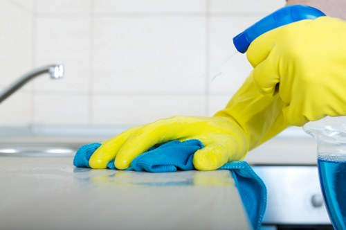 Kitchen surfaces being deep cleaned in Bayswater
